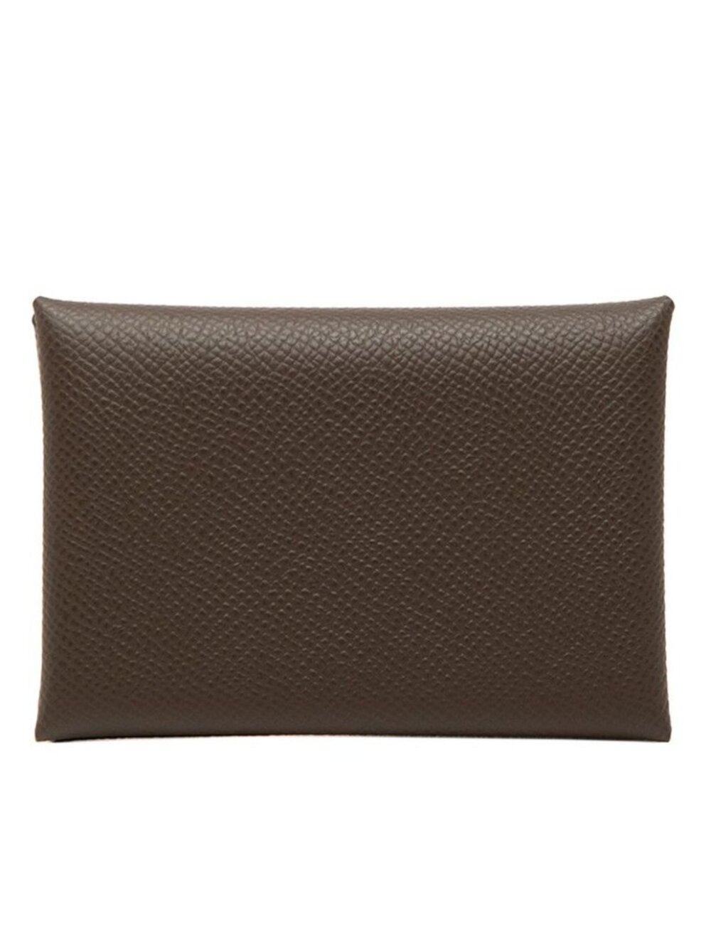 Hermes Calvi Duo Card Case Coin Purse Brown Veau Epsom
